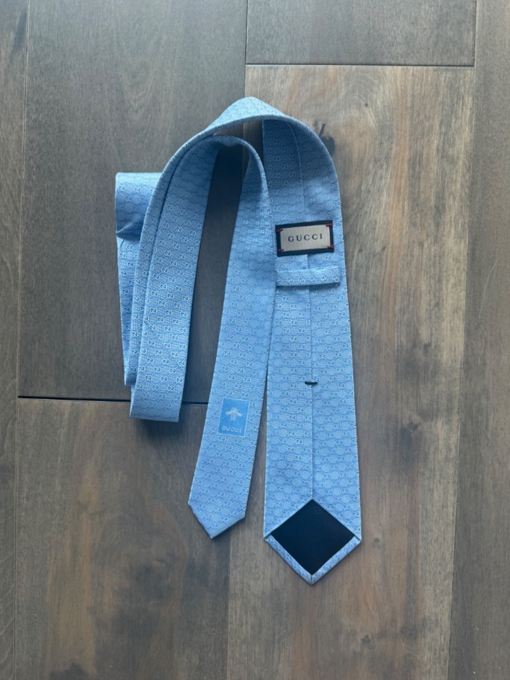 New Men's Light Blue Gucci Tie - Picture 2 of 3